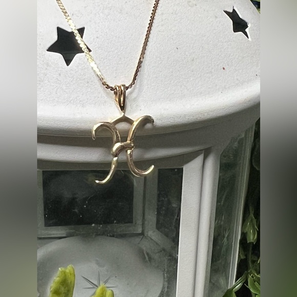 14K “H” Initial Necklace, Solid Gold - Picture 3 of 6